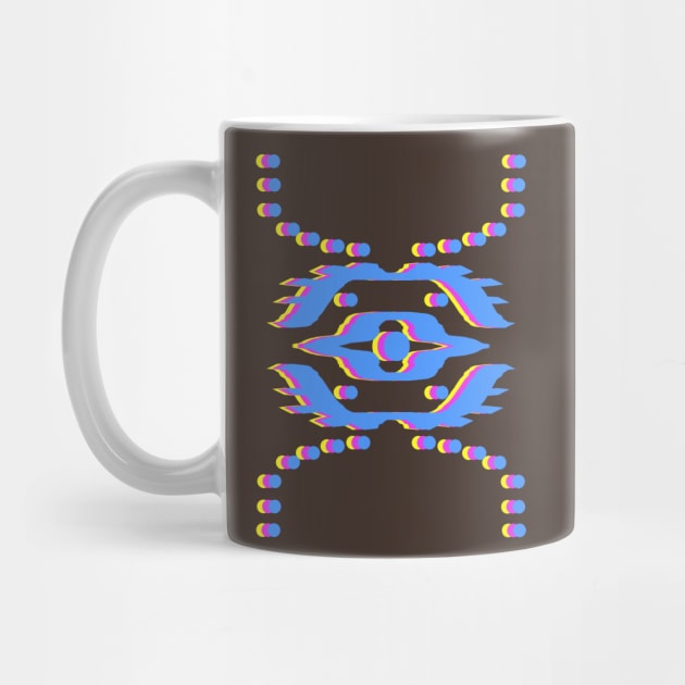 Tribal Eye in Cyan, Yellow and Magenta by Zeroeroroo